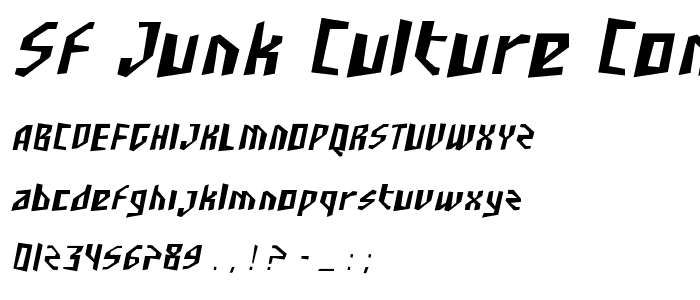 SF Junk Culture Condensed Oblique font